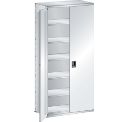 Lista - Rayonnage universel L1006 avec portes battantes + étagères lisses charge 160 Kg