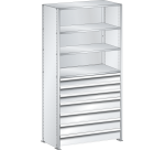 Lista - Rayonnage universel L1006 4 étagères lisses + 7 tiroirs