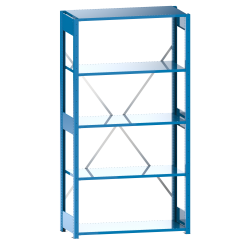 LISTA - Rayonnage universel L1006 unité de base (LxPxH) 1000x400x2000mm 5 rayons à fentes (160kg) Bleu clair RAL 5012