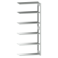 LISTA - Rayonnage universel L1006 unité annexe (LxPxH) 1300x600x2500mm 6 rayons à fentes (160kg) Gris clair RAL 7035