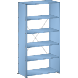 LISTA - Rayonnage universel L1006 unité de base (LxPxH) 1000x500x2000mm 6 rayons lisse (160kg) Bleu clair RAL 5012