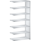 LISTA - Rayonnage universel L1006 unité annexe (LxPxH) 1000x350x2200mm 7 rayons lisse (80kg) Gris clair RAL 7035