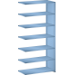 LISTA - Rayonnage universel L1006 unité annexe (LxPxH) 1000x500x2200mm 7 rayons lisse (160kg) Bleu clair RAL 5012