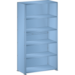 LISTA - Rayonnage universel L1006 unité de base (LxPxH) 1000x350x2000mm 6 rayons lisse (80kg) Bleu clair RAL 5012