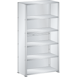 LISTA - Rayonnage universel L1006 unité de base (LxPxH) 1000x350x2000mm 6 rayons lisse (80kg) Gris clair RAL 7035