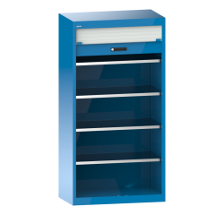 Armoire à rideau Lista H 195 x L 100 x P 58 cm 4 étagères amovibles Key Lock