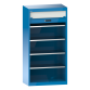 LISTA - Armoire à rideau (LxPxH) 1000x580x1950mm 4 rayons KEY Lock Bleu clair RAL 5012