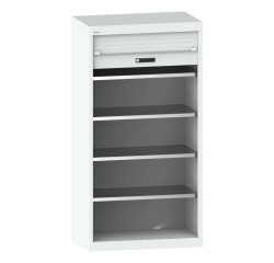 Armoire à rideau Lista H 195 x L 100 x P 58 cm 4 étagères amovibles Key Lock