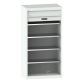 LISTA - Armoire à rideau (LxPxH) 1000x580x1950mm 4 rayons KEY Lock Gris clair RAL 7035
