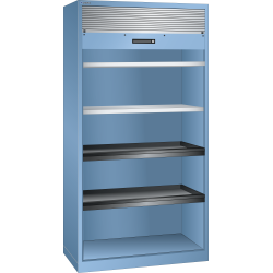 LISTA - Armoire à rideau (LxPxH) 1000x580x1950mm 2 rayons, 2 rayons extensibles KEY Lock Bleu clair RAL 5012