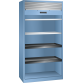 LISTA - Armoire à rideau (LxPxH) 1000x580x1950mm 2 rayons, 2 rayons extensibles KEY Lock Bleu clair RAL 5012