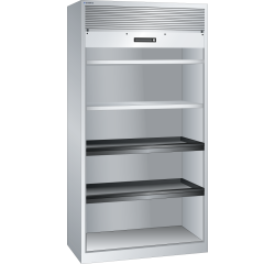 Armoire à rideau Lista H 195 x L 100 x P 58 cm 2 étagères amovibles, 2 étagères extensibles Key Lock