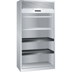 LISTA - Armoire à rideau (LxPxH) 1000x580x1950mm 2 rayons, 2 rayons extensibles KEY Lock Gris clair RAL 7035