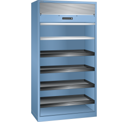 Armoire à rideau Lista H 195 x L 100 x P 58 cm 2 étagères amovibles, 4 étagères extensibles Key Lock