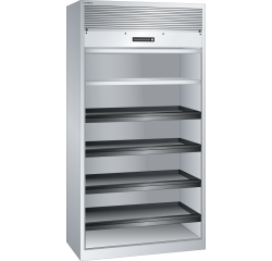 Armoire à rideau Lista H 195 x L 100 x P 58 cm 2 étagères amovibles, 4 étagères extensibles Key Lock