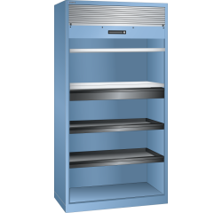 Armoire à rideau Lista H 195 x L 100 x P 58 cm 2 étagères amovibles, 1 tiroir, 2 étagères extensibles Key Lock