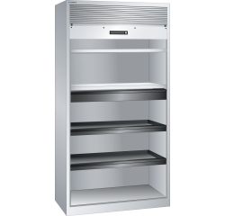 Armoire à rideau Lista H 195 x L 100 x P 58 cm 2 étagères amovibles, 1 tiroir, 2 étagères extensibles Key Lock