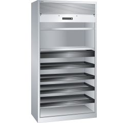 Armoire à rideau Lista H 195 x L 100 x P 58 cm 2 étagères amovibles, 1 tiroir, 4 étagères extensibles Key Lock