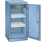 Armoire à 1 porte battante pleine charnière Lista H 100 x L 50 x P 58 cm 2 étagères amovibles, 1 tiroir Key Lock