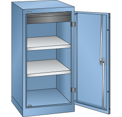 Armoire à 1 porte battante pleine charnière Lista H 100 x L 50 x P 58 cm 2 étagères amovibles, 1 tiroir Key Lock