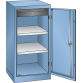 LISTA - Armoire à portes battantes avec 1 porte en tôle pleine charnière (LxPxH) 500x580x1000mm 2 rayons, 1 tiroir KEY Lock Bleu clair RAL 5012