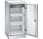 Armoire à 1 porte battante pleine charnière Lista H 100 x L 50 x P 58 cm 2 étagères amovibles, 1 tiroir Key Lock