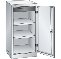 Armoire à 1 porte battante pleine charnière Lista H 100 x L 50 x P 58 cm 2 étagères amovibles, 1 tiroir Key Lock