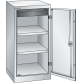 LISTA - Armoire à portes battantes avec 1 porte en tôle pleine charnière (LxPxH) 500x580x1000mm 2 rayons, 1 tiroir KEY Lock Gris clair RAL 7035