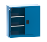 Armoire à 2 portes battantes pleines charnière Lista H 100 x L 100 cm 2 étagères amovibles Key Lock