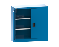 Armoire à 2 portes battantes pleines charnière Lista H 100 x L 100 cm 2 étagères amovibles Key Lock