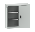 Armoire à 2 portes battantes pleines charnière Lista H 100 x L 100 cm 2 étagères amovibles Key Lock