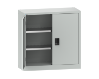 Armoire à 2 portes battantes pleines charnière Lista H 100 x L 100 cm 2 étagères amovibles Key Lock