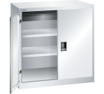 Armoire à 2 portes battantes pleines charnières Lista H 100 x L 100 x P 58 cm 2 étagères amovibles, 1 tiroir Key Lock