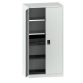 LISTA - Armoire à portes battantes avec 2 portes en tôle pleine charnière (LxPxH) 1000x580x1950mm 2 rayons, 3 tiroirs, 2 rayons extensibles KEY Lock Gris clair RAL 7035