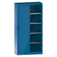 LISTA - Armoire à portes coulissantes avec 2 portes en tôle pleine (LxPxH) 1000x580x1950mm 4 rayons KEY Lock Bleu clair RAL 5012