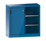 Armoire à 2 portes coulissantes en tôle pleine Lista H 100 cm 2 étagères amovibles Key Lock