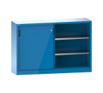 Armoire à 2 portes coulissantes en tôle pleine et paroi de séparation Lista H 100 cm 4 étagères amovibles Key Lock