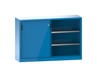 Armoire à 2 portes coulissantes en tôle pleine et paroi de séparation Lista H 100 cm 4 étagères amovibles Key Lock