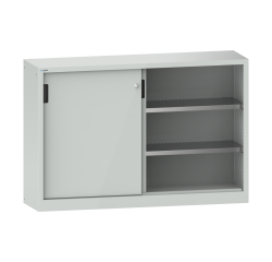 Armoire à 2 portes coulissantes en tôle pleine et paroi de séparation Lista H 100 cm 4 étagères amovibles Key Lock