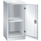 LISTA - Armoire à portes battantes avec 1 porte en tôle pleine charnière (LxPxH) 500x580x1000mm 1 rayon KEY Lock Gris clair RAL 7035