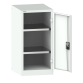 LISTA - Armoire à portes battantes avec 1 porte en tôle pleine charnière (LxPxH) 500x580x1000mm 2 rayons KEY Lock Gris clair RAL 7035