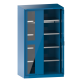 LISTA - Armoire à charges lourdes avec 2 portes escamotables à fenêtre transparente 54x27E (LxPxH) 1146x690x1950mm 4 rayons KEY Lock Bleu clair RAL 5012