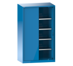 Armoire à charges lourdes avec 2 portes escamotables en tôle pleine Lista H 195 x L 114,6 x P 69 cm 4 étagères amovibles Key Lock