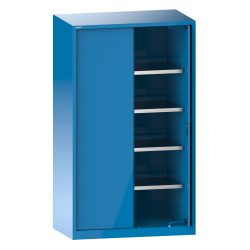LISTA - Armoire à charges lourdes avec 2 portes escamotables en tôle pleine 54x27E (LxPxH) 1146x690x1950mm 4 rayons KEY Lock Bleu clair RAL 5012