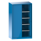 LISTA - Armoire à charges lourdes avec 2 portes escamotables en tôle pleine 54x27E (LxPxH) 1146x690x1950mm 4 rayons KEY Lock Bleu clair RAL 5012