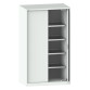 LISTA - Armoire à charges lourdes avec 2 portes escamotables en tôle pleine 54x27E (LxPxH) 1146x690x1950mm 4 rayons KEY Lock Gris clair RAL 7035