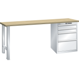 LISTA - Établi 27x36E (HxLxP) 85 x 200 x 80 cm Hêtre KEY Lock R7035