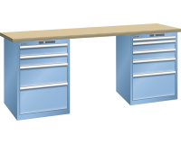 LISTA - Établi 27x36E (HxLxP) 85 x 200 x 80cm Hêtre KEY Lock R5012