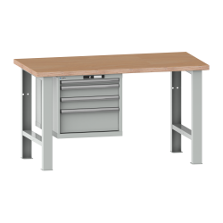 LISTA - Établi 27x36E (LxPxH) 2000x750x840mm 4 tiroirs (1x50/2x100/1x200) 75kg multiplex KEY Lock Gris clair RAL 7035