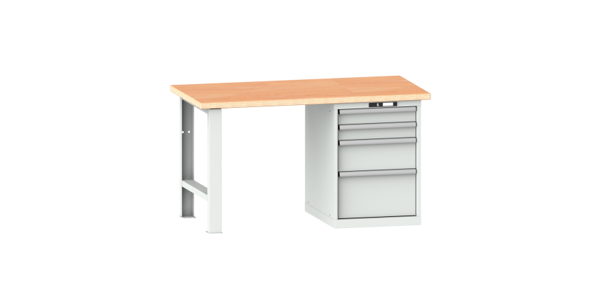 Lista - Établi 4 tiroirs plateau en multiplex H 84 x P 75 cm